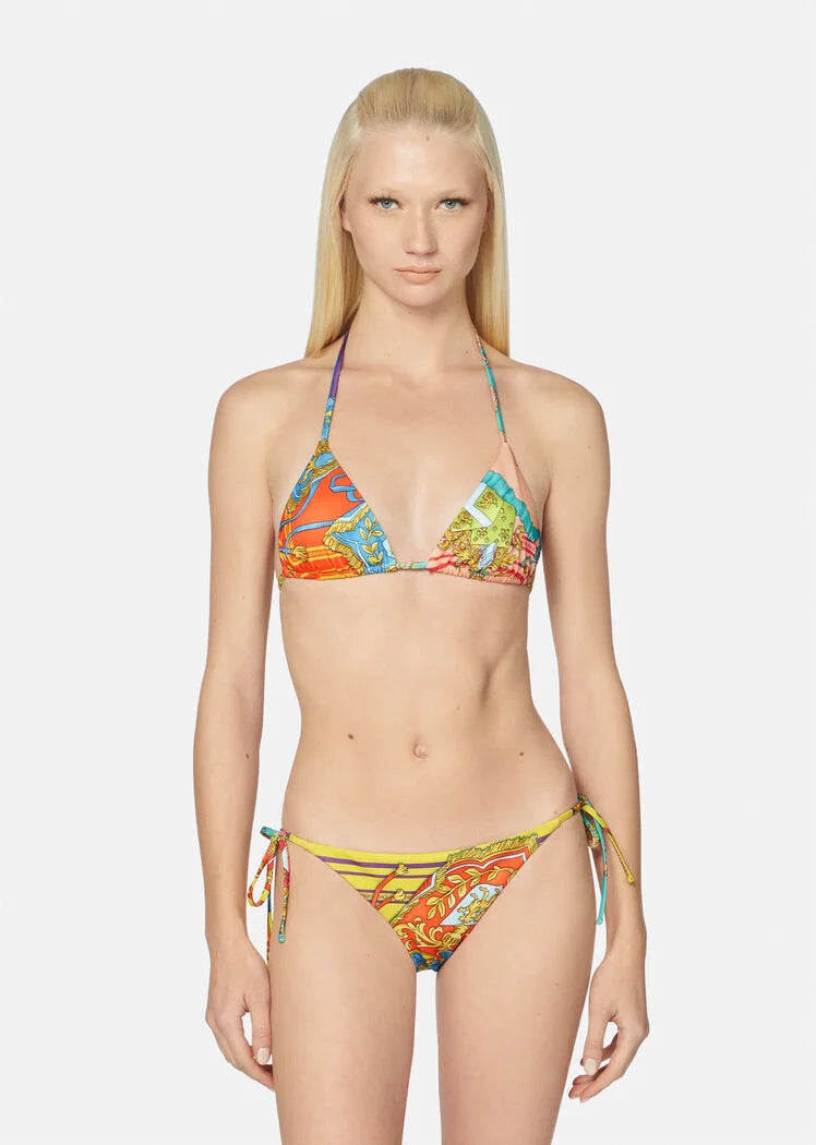 VERSACE ROYAL REBELLION BIKINI TOP MULTICOLOR