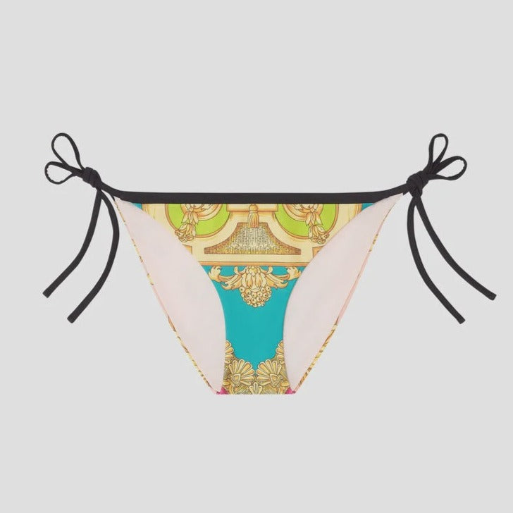 VERSACE BAROCCO GODDESS BIKINI BOTTOM MAUVELOUS+CITRON