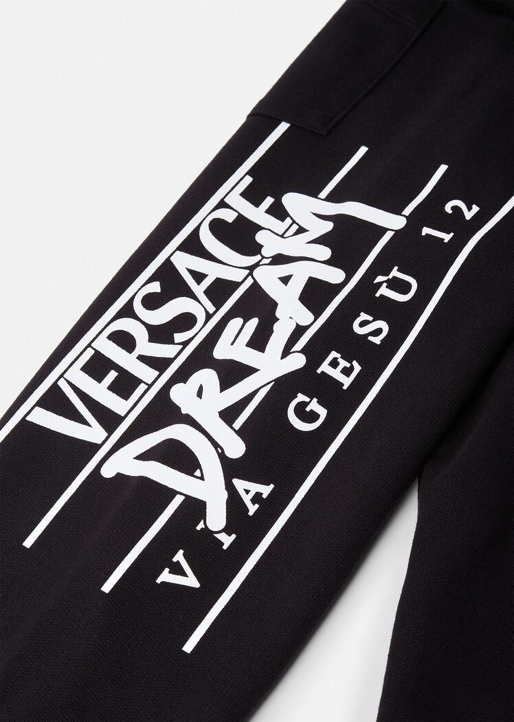 VERSACE DREAM LOGO KIDS SWEATPANTS BLK-WHT