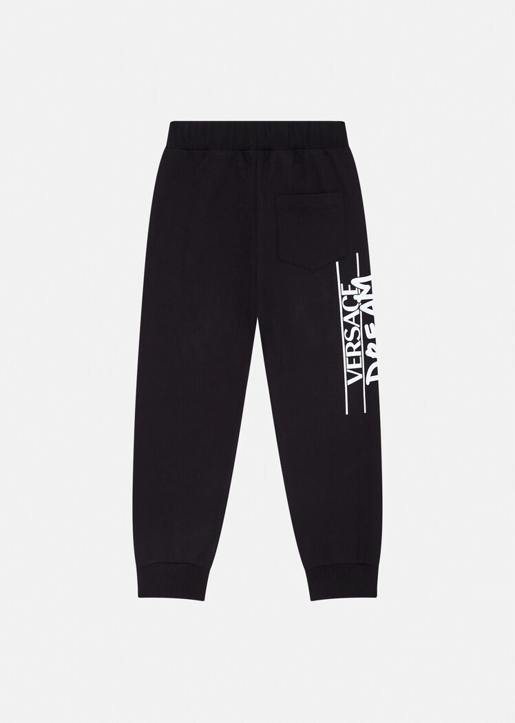 VERSACE DREAM LOGO KIDS SWEATPANTS BLK-WHT