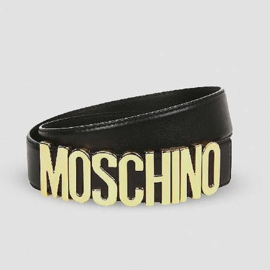 MOSCHINO COUTURE LOGO BELT BLACK/GOLD