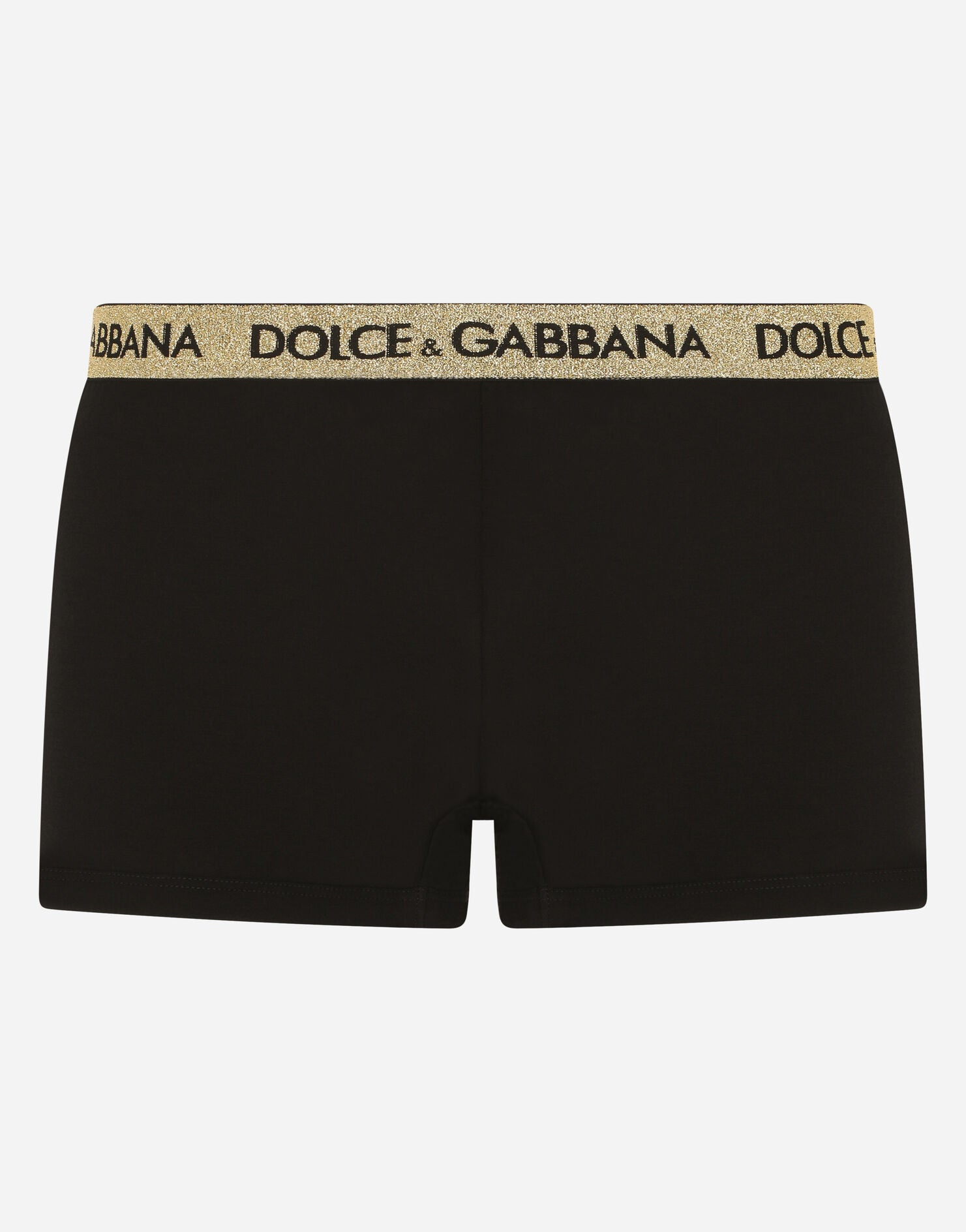 DOLCE & GABBANA STRETCH SILK BOXER BLACK / GOLD