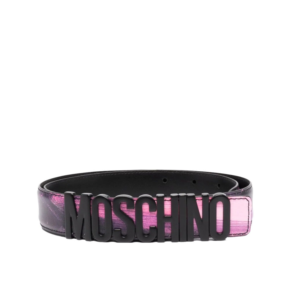 MOSCHINO COUTURE BELT BLACK-PURPLE