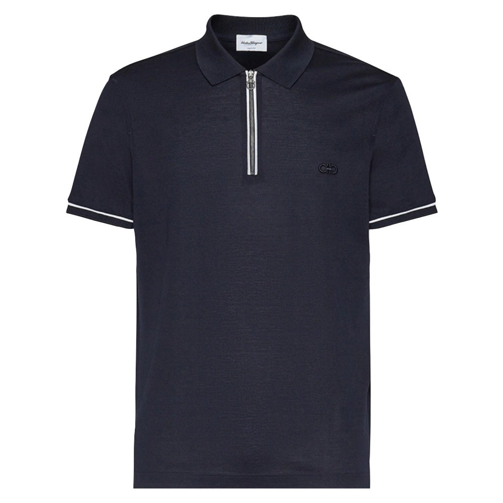 SALVATORE FERRAGAMO POLO NAVY/WHIITE