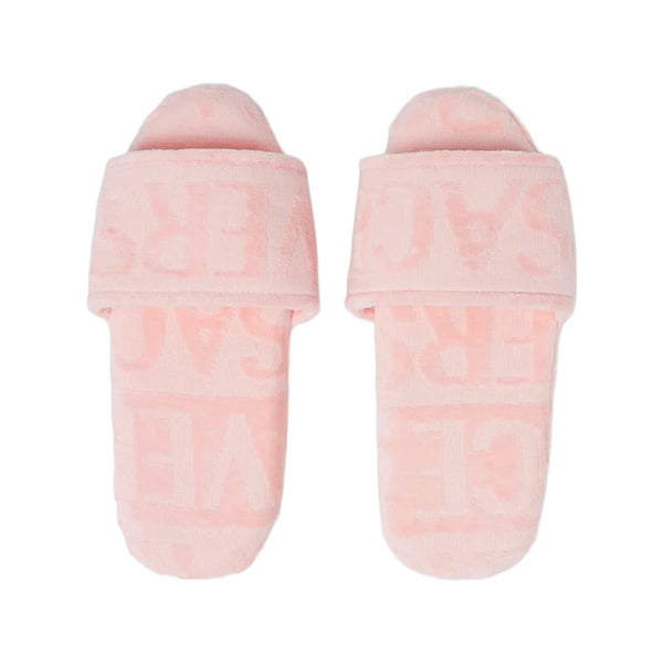 VERSACE ALLOVER SLIPPERS PINK/PINK – Enzo Clothing Store