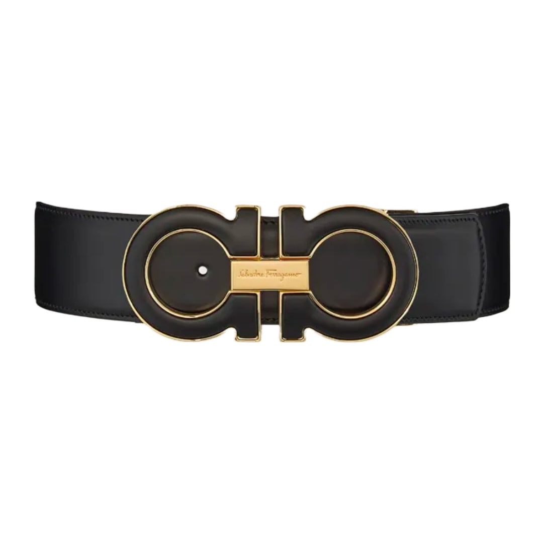 Salvatore Ferragamo belt black and gold Reversible and adjustable Gancini belt - Men | Ferragamo main image 2