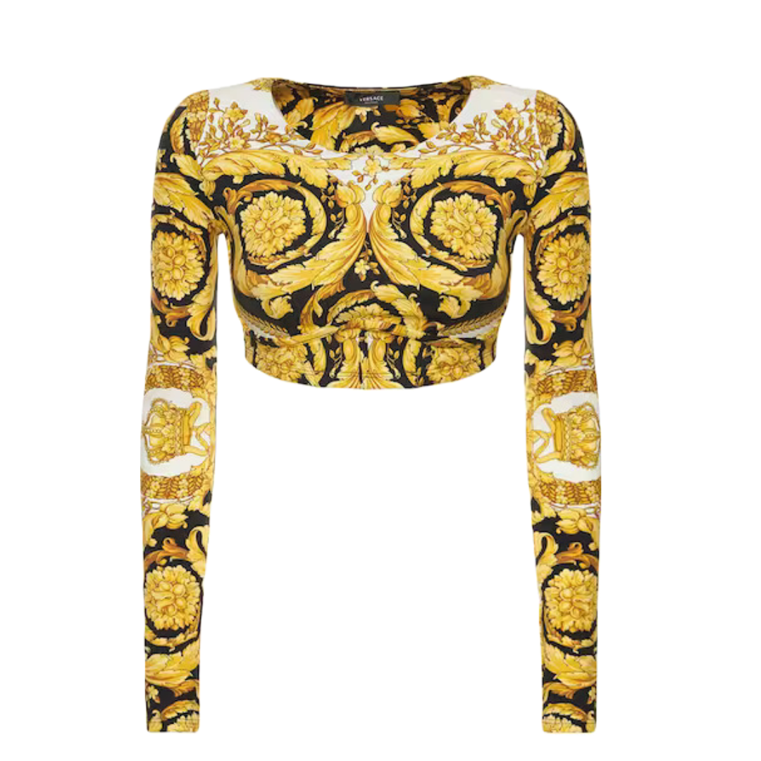 VERSACE WOMENS BAROCCO PRINT LONG SLEEVE TANK TOP