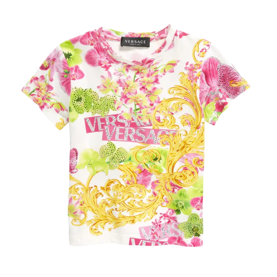 KIDS VERSACE GIRLS ORCHID MULTICOLOR TSHIRT