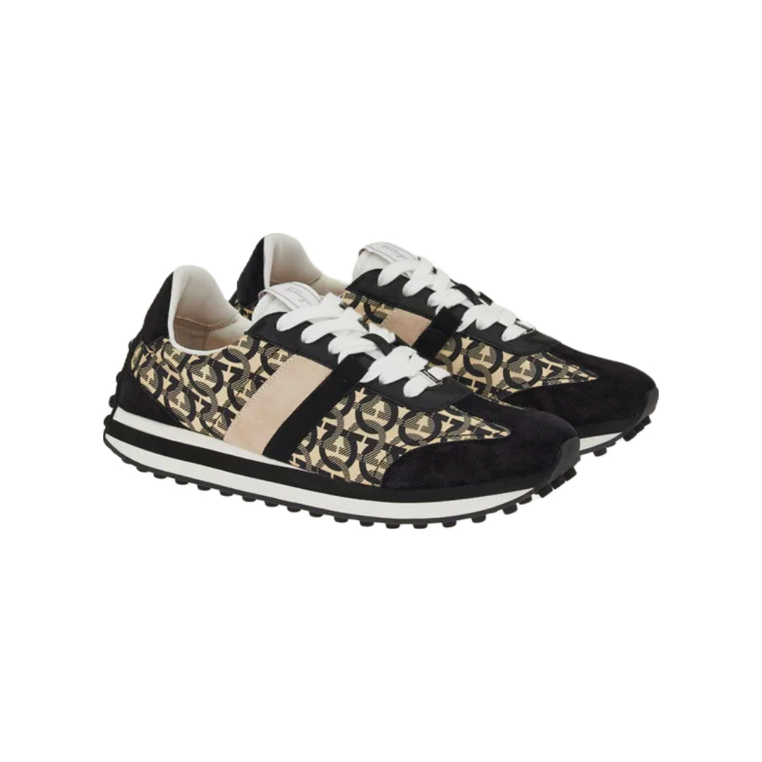 SALVATORE FERRAGAMO FERRAGAMO UNISEX SNEAKER BLACK/BEIGE