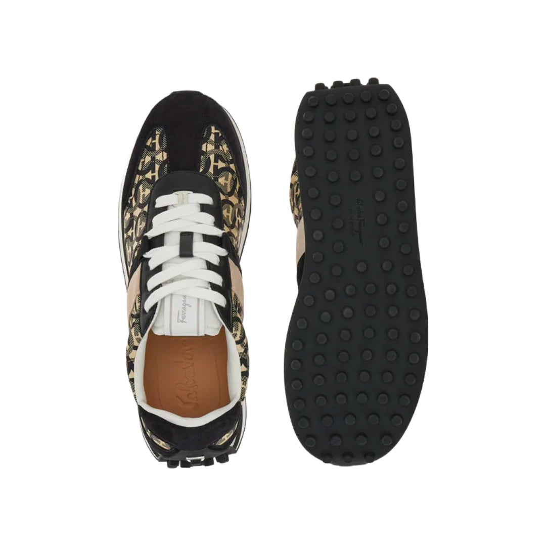 SALVATORE FERRAGAMO FERRAGAMO UNISEX SNEAKER BLACK/BEIGE