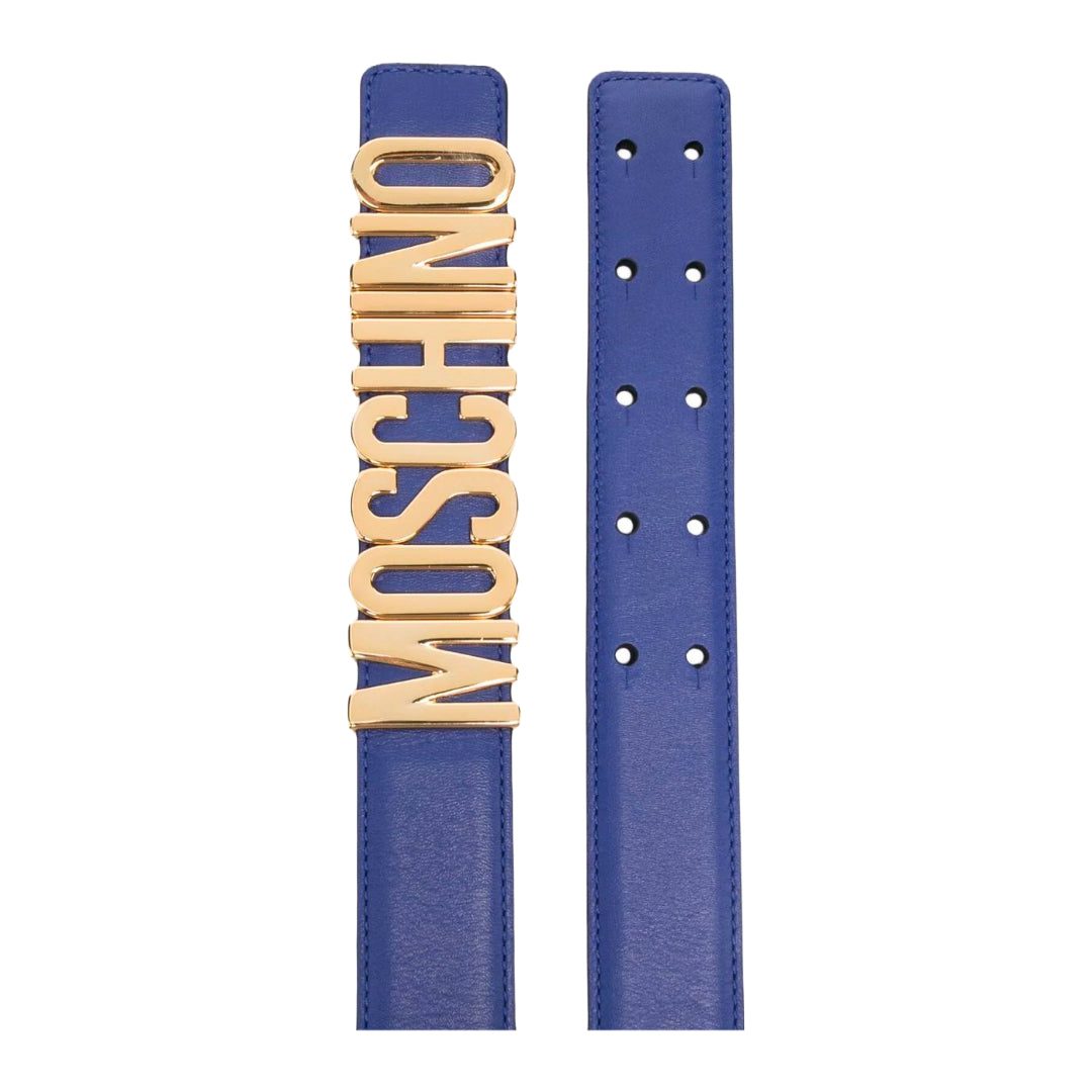 MOSCHINO LOGO PLAQUE BUCKLE FASTENING BELT