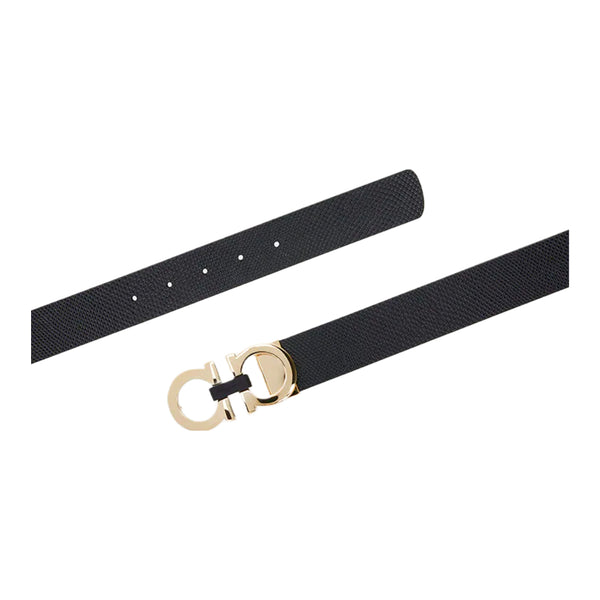 SALVATORE FERRAGAMO REVERSIBLE AND ADJUSTABLE GANCINI BELT BLACK/HICKO –  Enzo Clothing Store