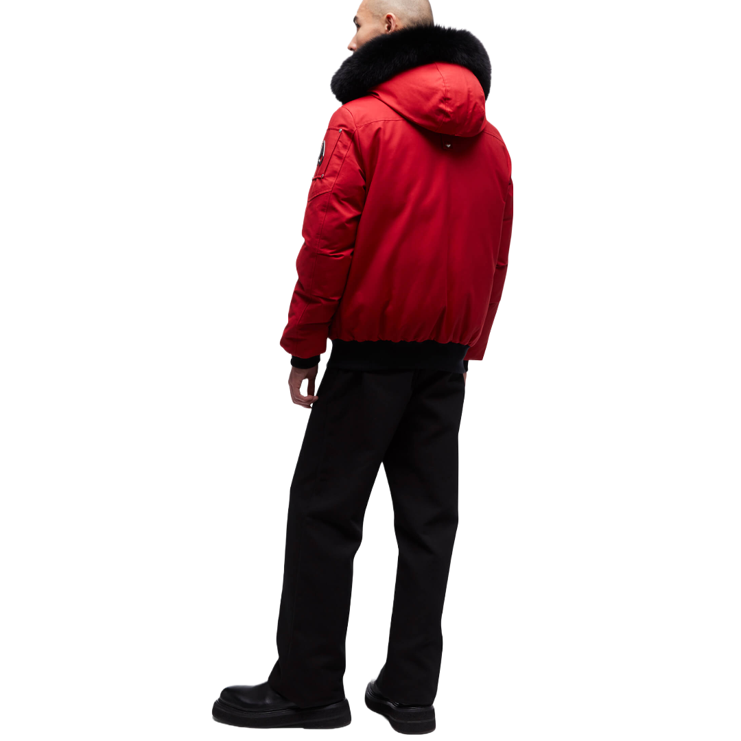 MOOSE KNUCKLES ORIGINAL BALLISTIC BOMBER FUR DEEP RED/ BLACK FUR