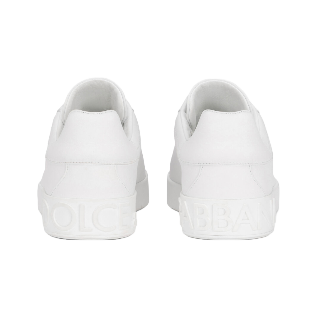 DOLCE & GABBANA CALFSKIN PORTFINO SNEAKERS WHITE