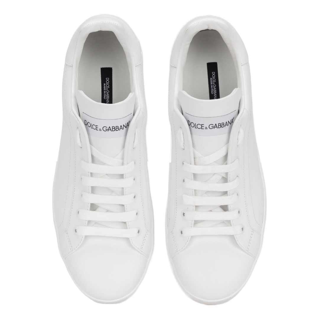 DOLCE & GABBANA CALFSKIN PORTFINO SNEAKERS WHITE