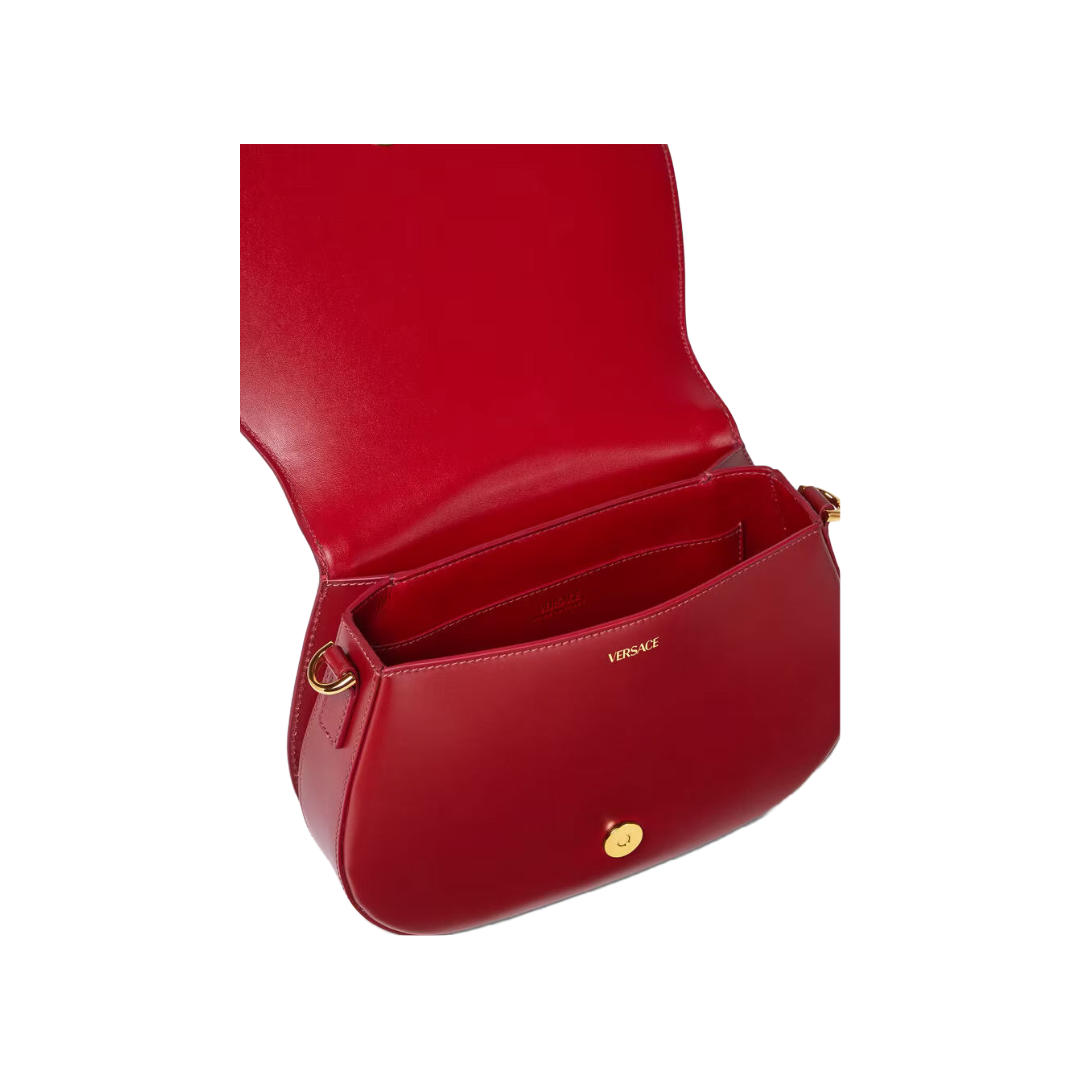 VERSACE GRECA GODDESS LARGE SHOULDER BAG PARADE RED