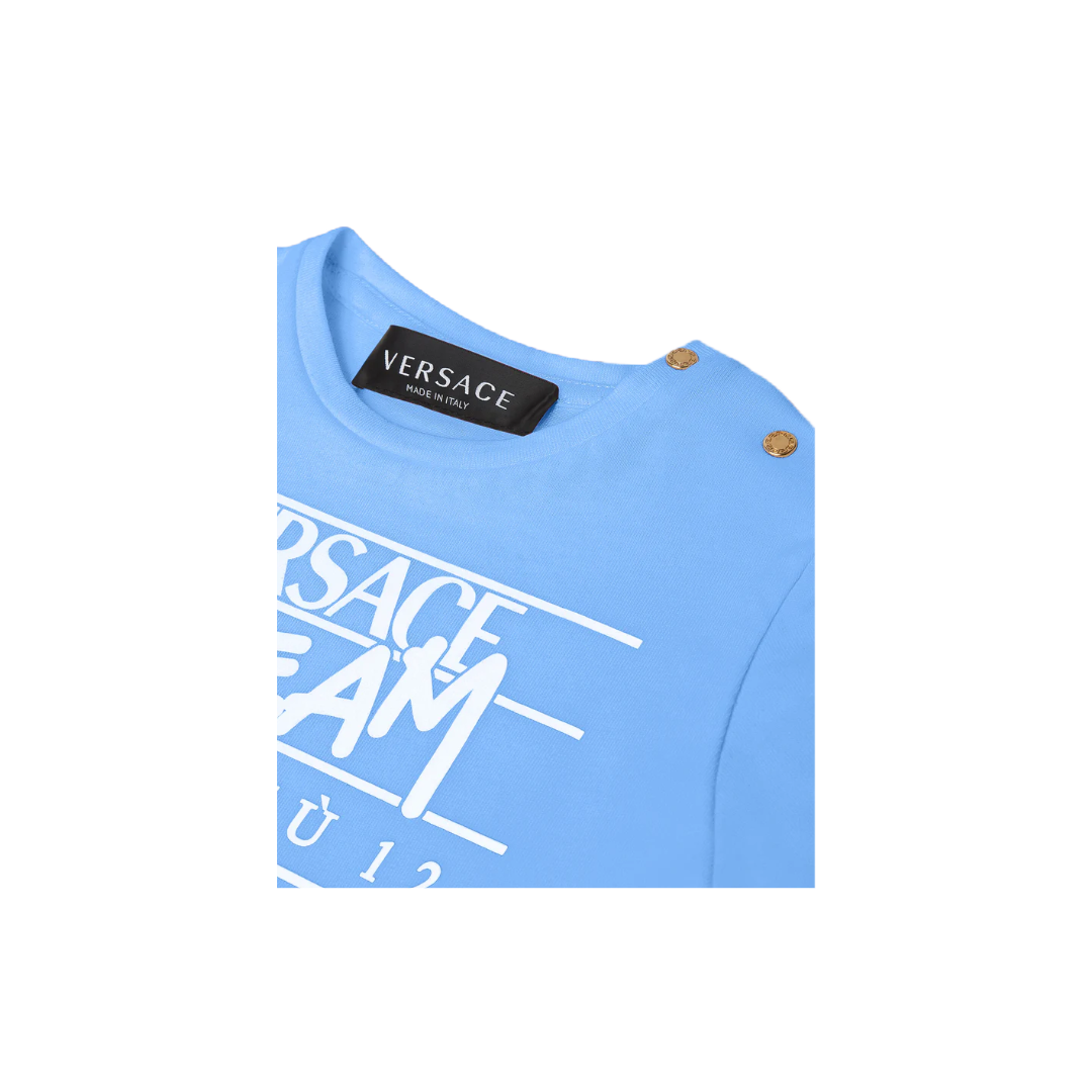 KIDS VERSACE DREAM LOGO T-SHIRT BLUE