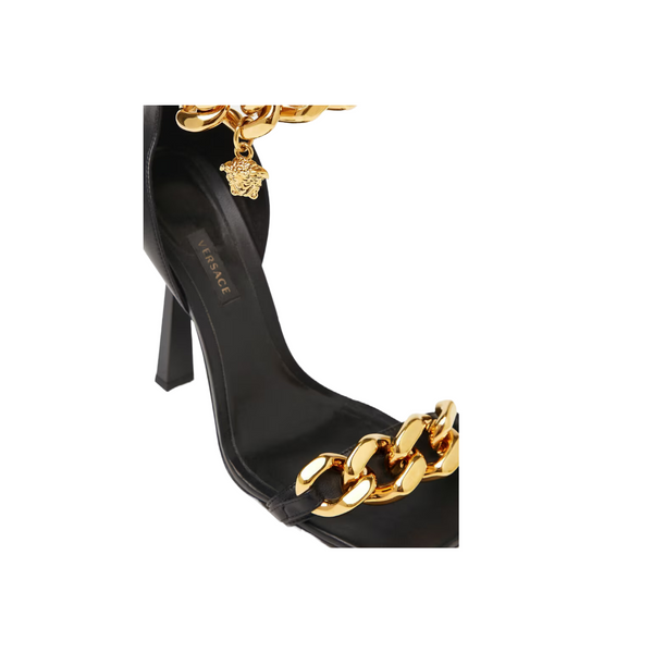 VERSACE MEDUSA CHAIN HIGH HEEL SANDALS