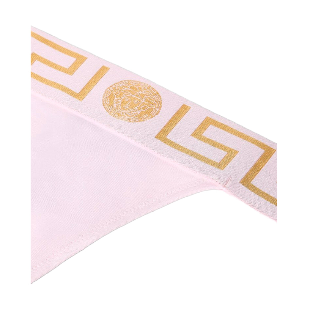 VERSACE GRECA BORDER THONG PINK/GOLD