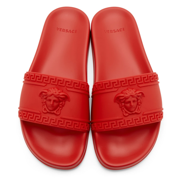 VERSACE PALAZZO POOL SLIDES RED RED Enzo Clothing Store