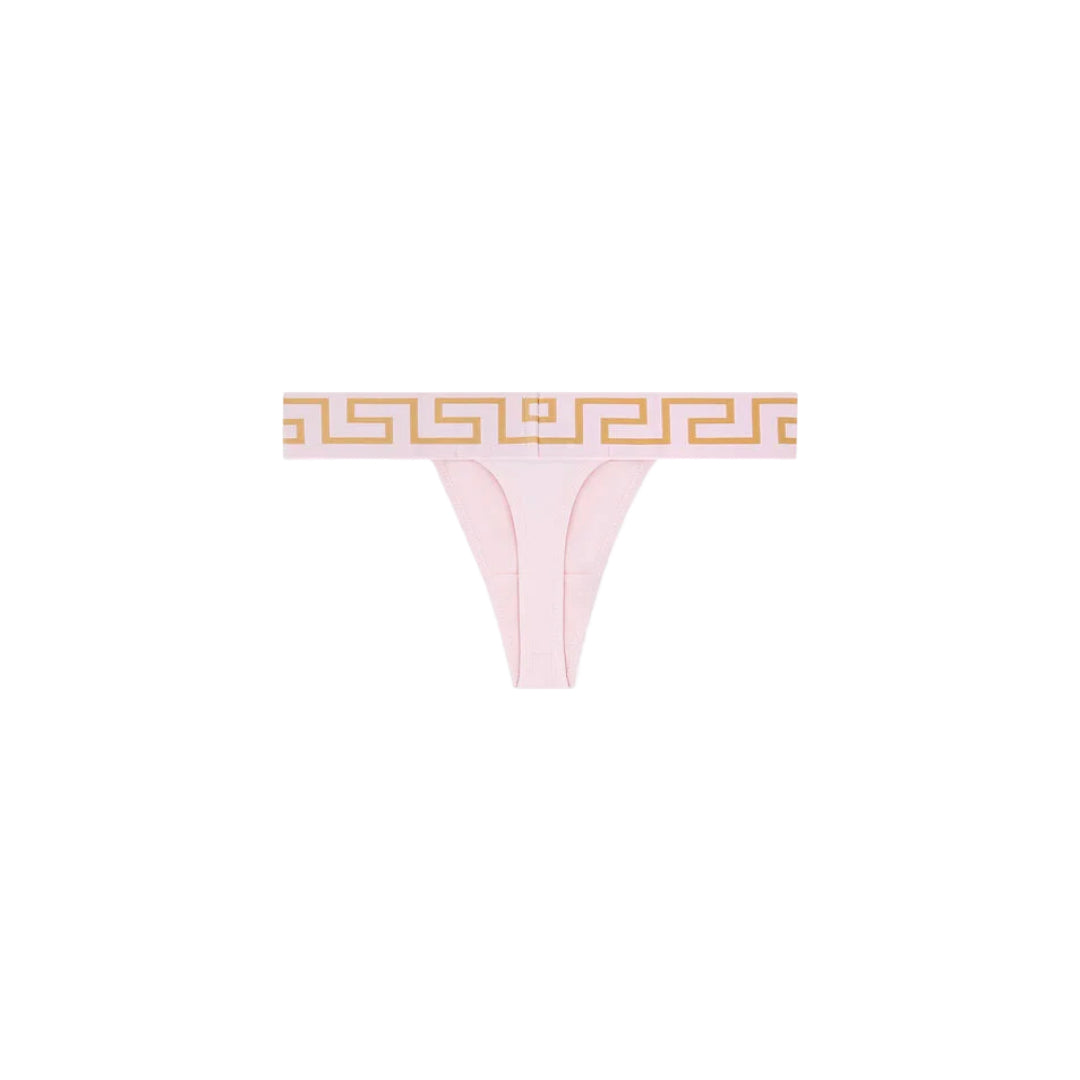 VERSACE GRECA BORDER THONG PINK/GOLD