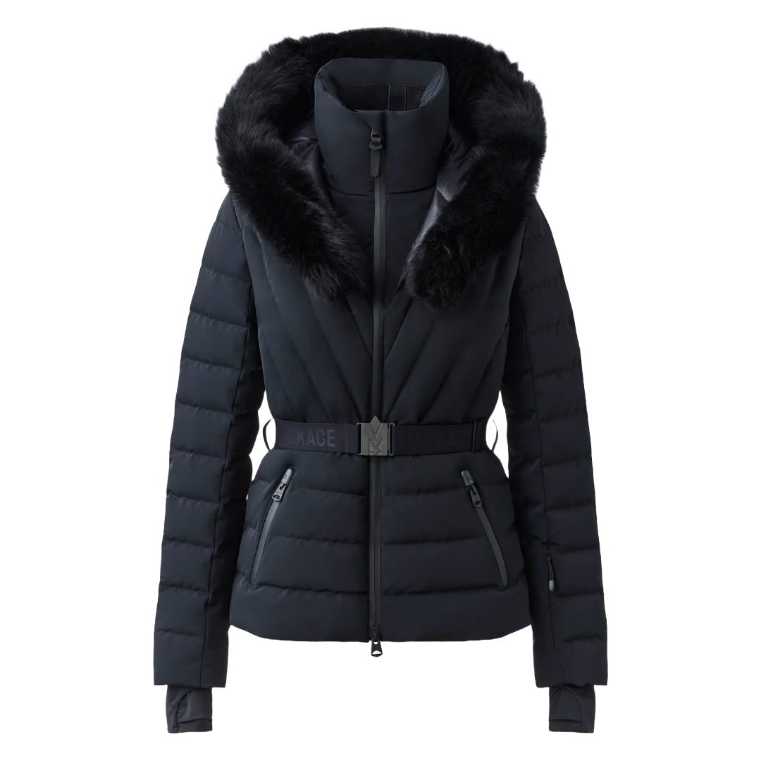 MACKAGE ELITA-SH WOMENS BELTED JACKET BLACK