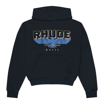 RHUDE HOPE RANCH TERRY HOODIE VTG BLACK/BLUE