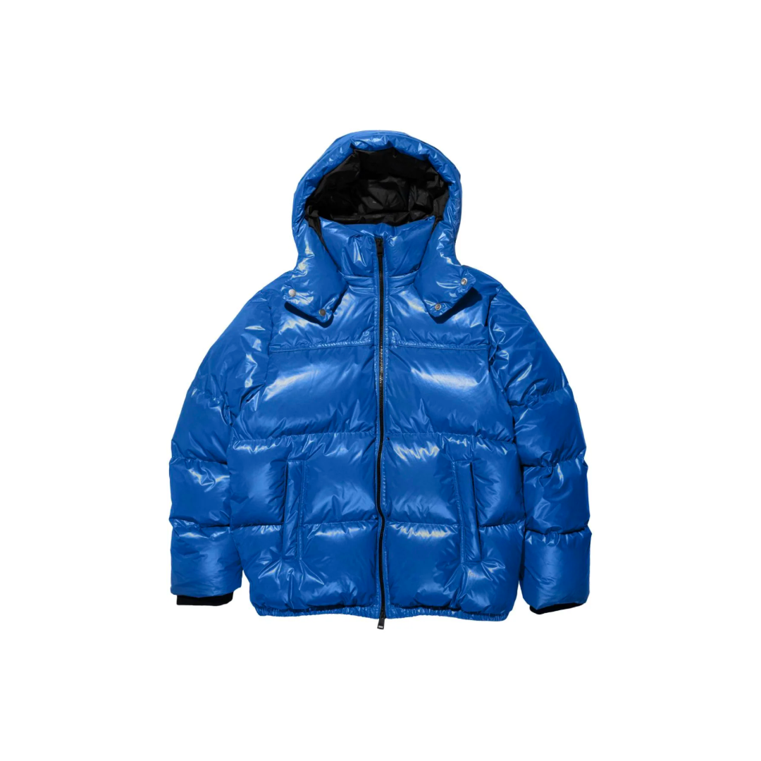 PURPLE BRAND NYLON PUFFER JACKET BLUE