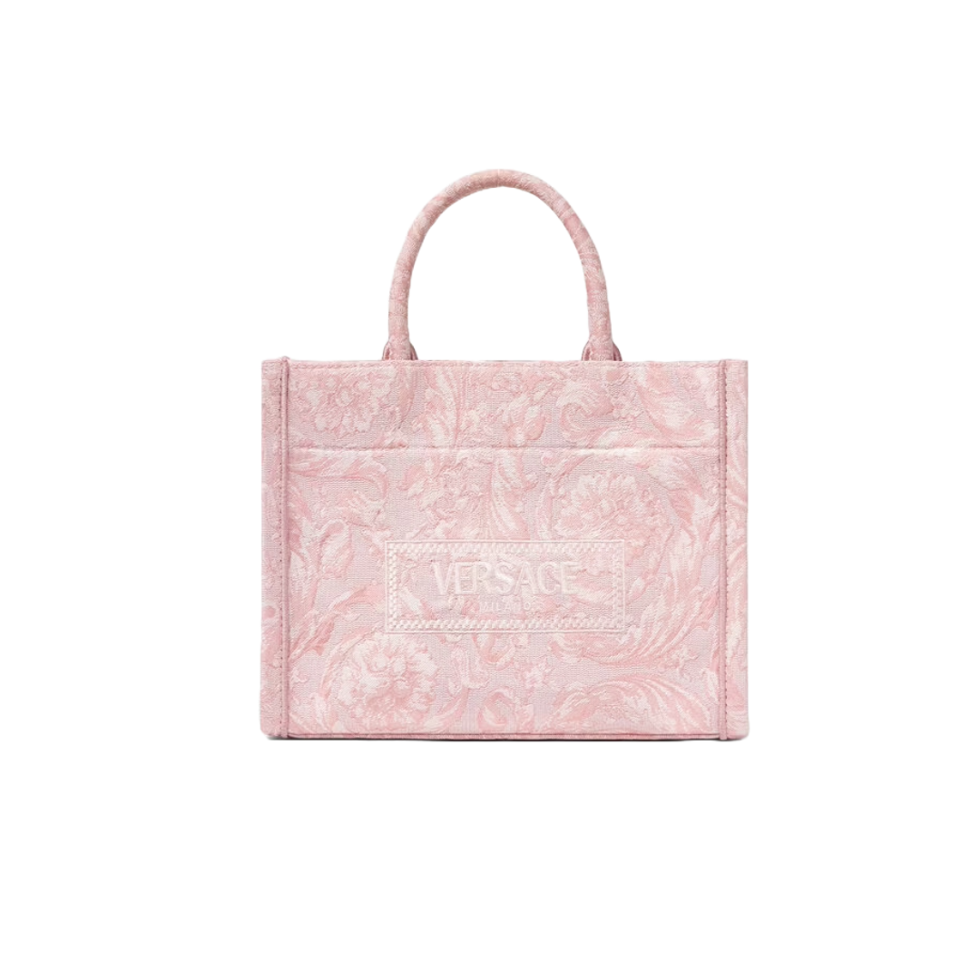VERSACE BAROCCO ATHENA SMALL TOTE BAG PINK PRINT