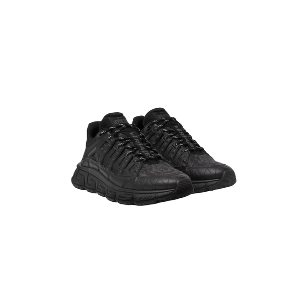 VERSACE BAROCCO JACQUARD TRIGRECA SNEAKERS BLACK Enzo Clothing Store