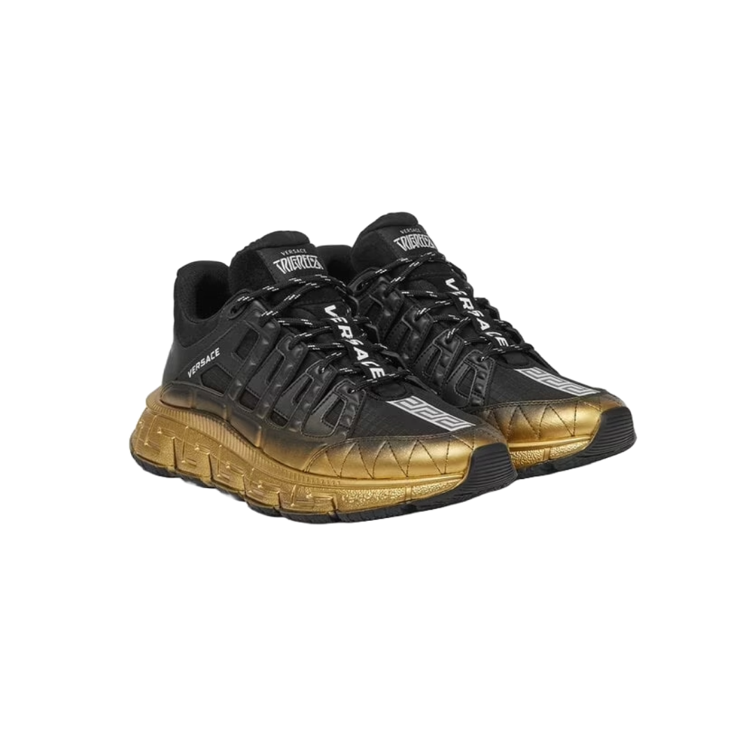 VERSACE KIDS TRIGRECA SNEAKERS BLACK/GOLD