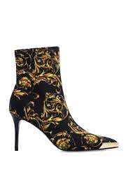 VERSACE JEANS COUTURE HEELED ANKLE BOOT BLACK/GOLD