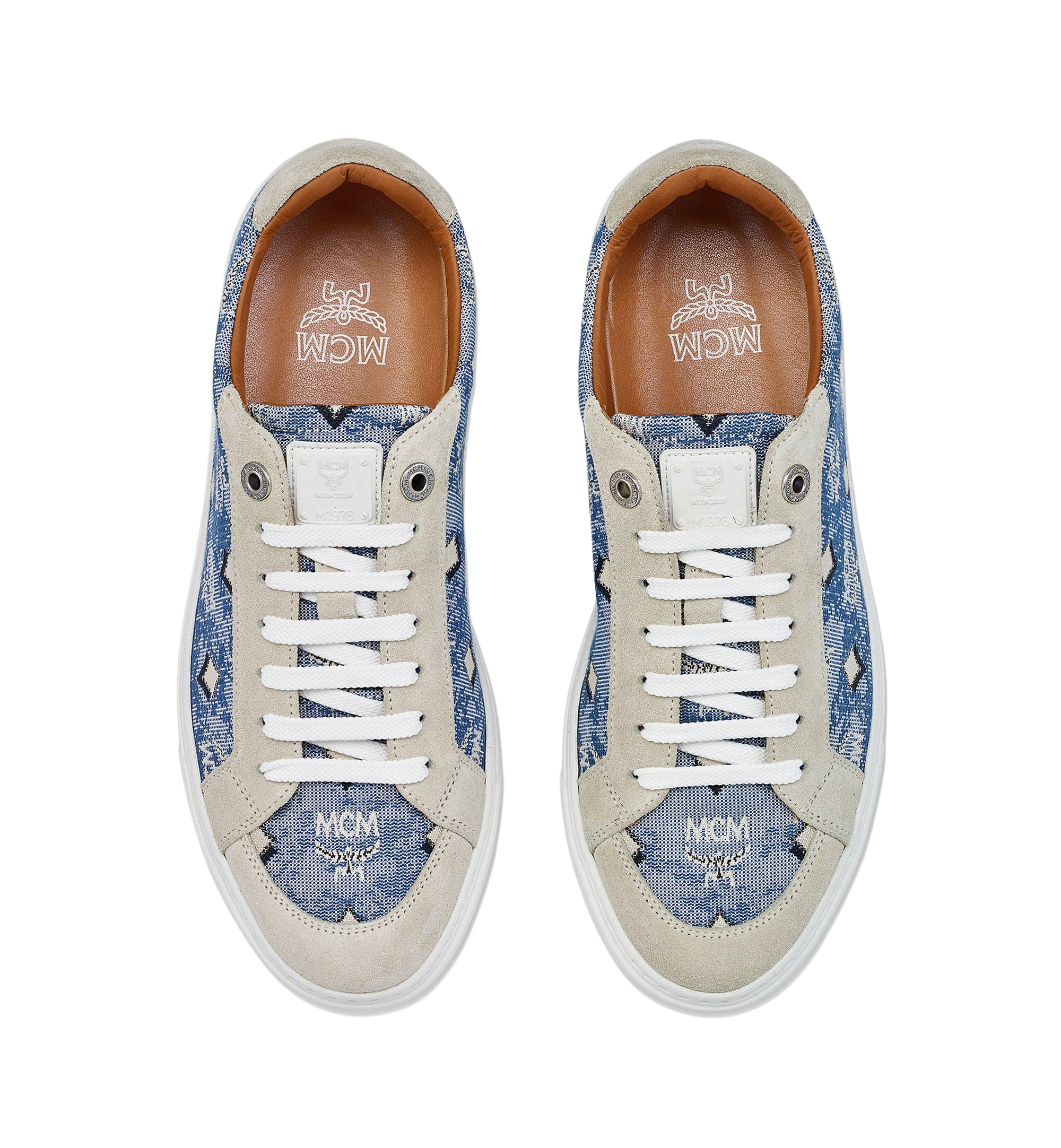 MCM Terrain Lo Sneakers in Vintage Jacquard Monogram BLUE
