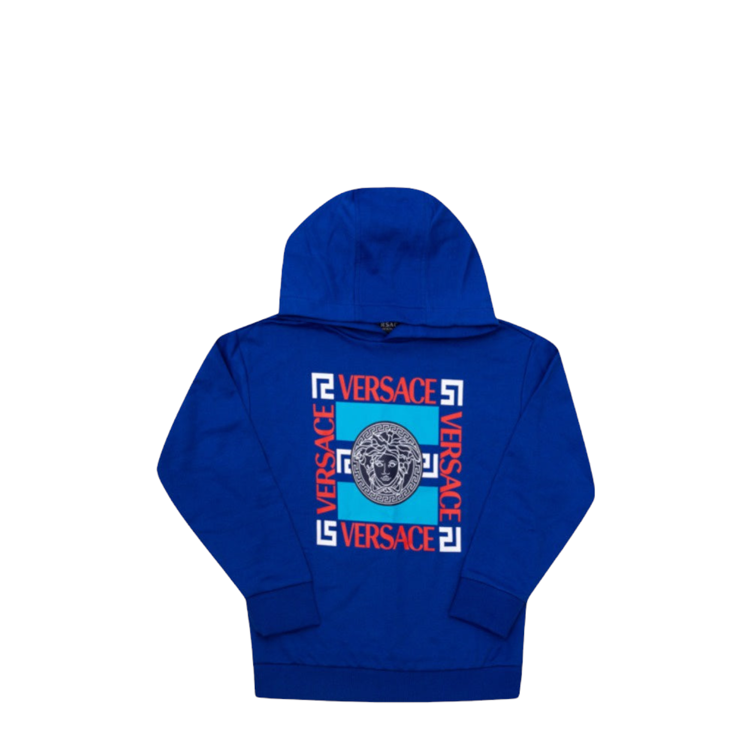 VERSACE KIDS LOGO PRINT SWEATSHIRT BLUETTE-MULTICOLOR