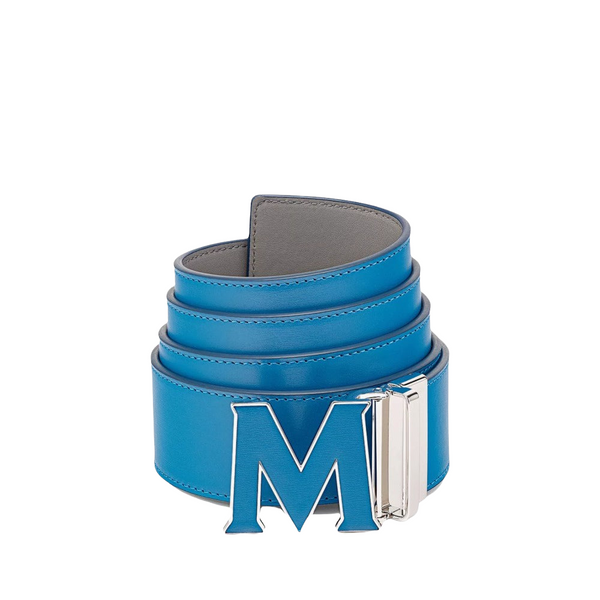 Hi-Tie Blue Emboss Leather Men's Belts M Letter Automatic Buckles