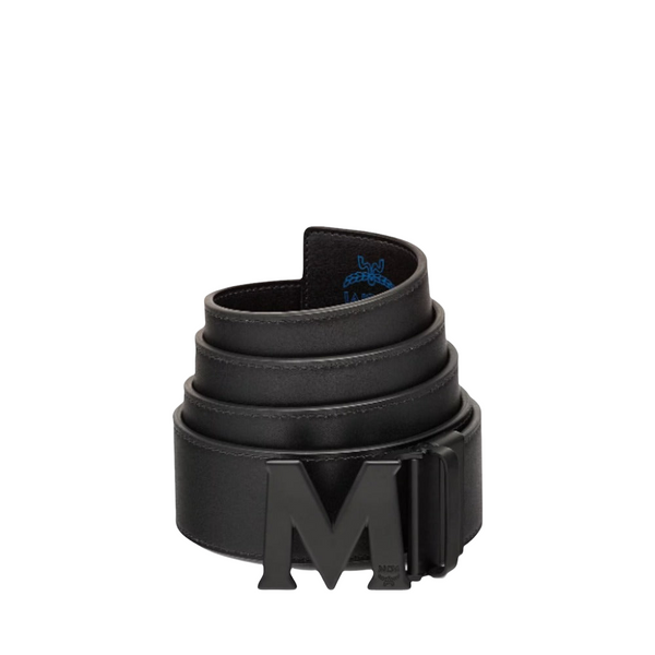 Claus M Reversible Belt 1.75 In Embossed Monogram Leather In Black / Matte  Black