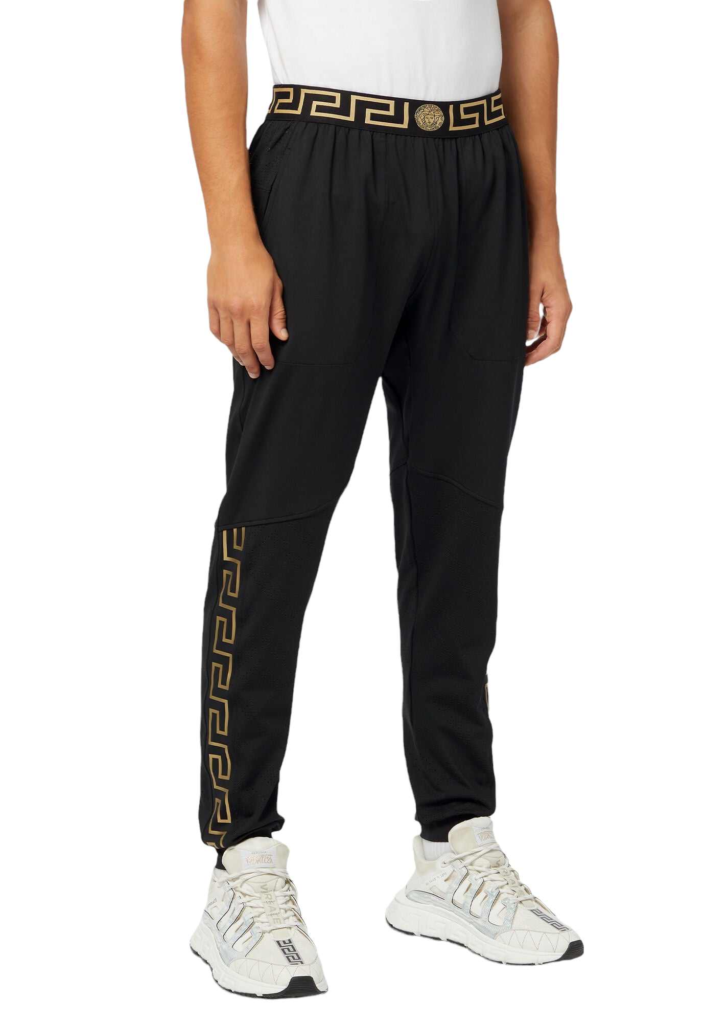VERSACE GRECA TRACKPANTS BLACK-GOLD