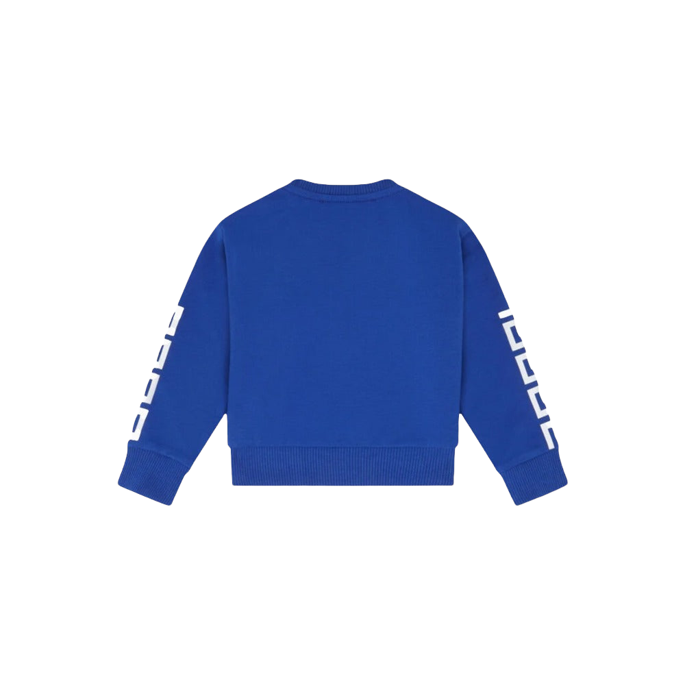 VERSACE KIDS LOGO SWEATSHIRT BLUE-WHT