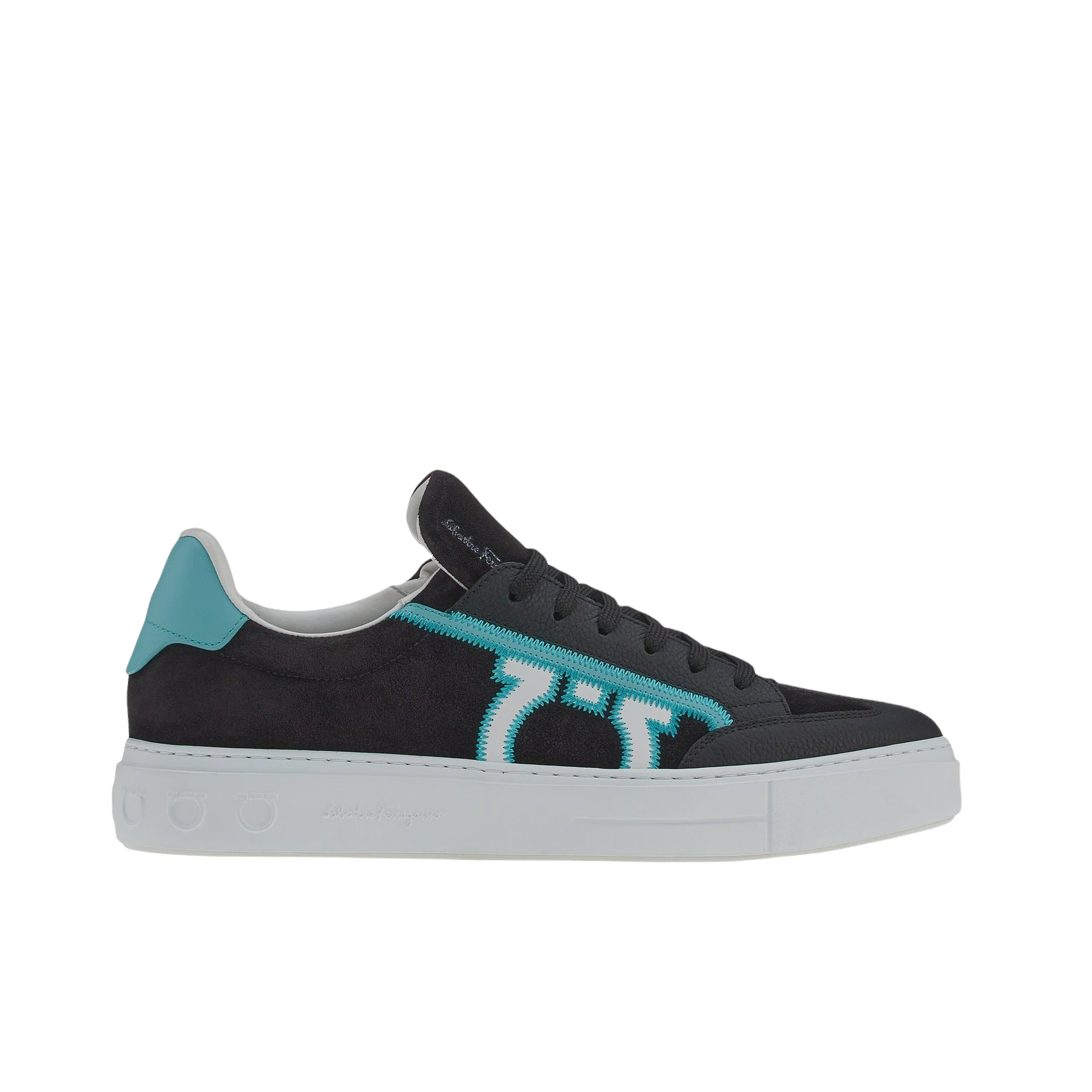 SALVATORE FERRGAMO GANCINI SNEAKER Black/Turquoise