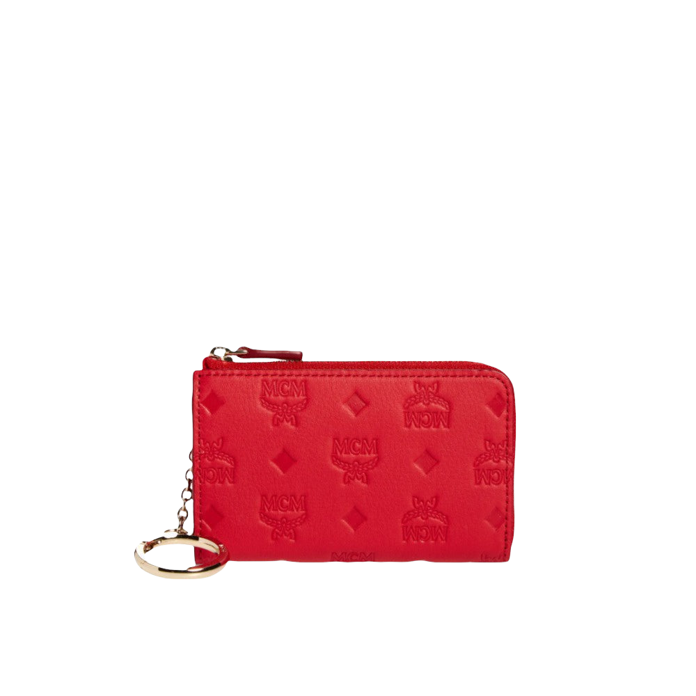 MCM KLARA MONOGRAM MINI ZIP WALLET WITH KEY RING