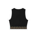 Jacquard Cotton-Jersey Crop Top