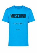 MOSCHINO COUTURE T-SHIRT SKY BLUE-BLACK