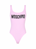 MOSCHINO COUTURE ONE PIECE PINK SWIM SUIT WITH BLACK LOGO