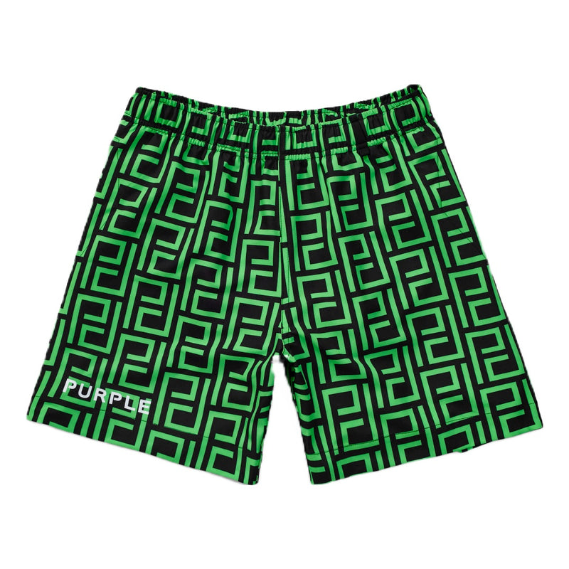 PURPLE BRAND PRINTED ALL ROUND SHORT CYPHER GREEN322