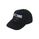 MOSCHINO HOLOGRAPHIC LOGO CANVAS HAT BLACK