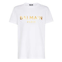 BALMAIN FOIL CLASSIC SS T-SHIRT WHITE/GOLD