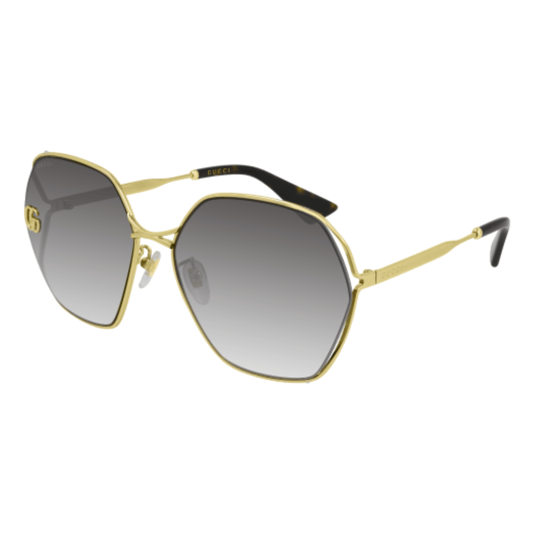 GUCCI WOMENS SUNGLASSES GOLD/BLACK GG0818SA