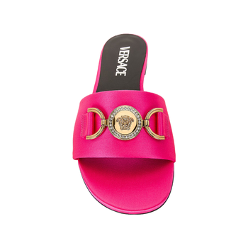 VERSACE MULE FUCHSIA FLAT SANDALS