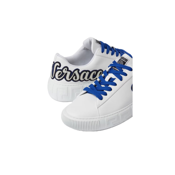 VERSACE LA GRECA VARSITY SNEAKERS WHITE/COBALT