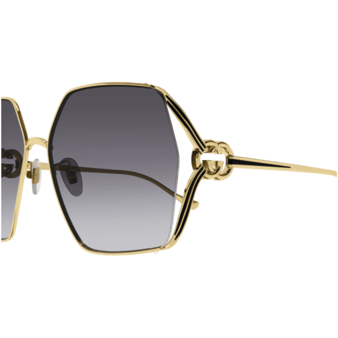 GUCCI WOMENS SUNGLASSES BLACK/GOLD GG1322SA